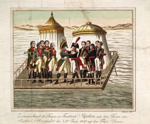 Encuentro de los emperadores Alejandro I de Rusia y Napoleón I de Francia en el Neman cerca de Tilsit, 1807