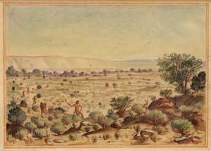 Hombres cazando conejos, siglo XX de Unbekannt