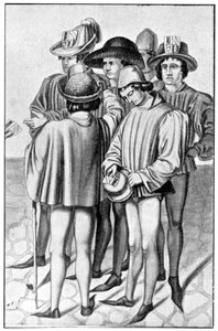 Hombres con adornos en sus sombreros, siglo XV, 1910