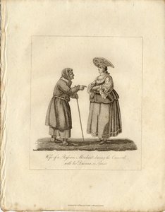 Esposa de comerciante con enfermera durante Fasching, 1833 de Unbekannt