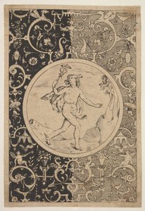 Mercurio en un marco decorativo con grotescos, ca. 1600-1630 de Unbekannt