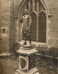 Estatua de Milton fuera de su propio lugar de entierro en la ciudad, c1935 de Unbekannt