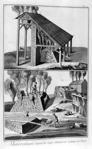 Mineralogía, extracción de azufre de pirita, 1751-1777 de Unbekannt