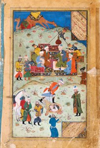 Miniatura de Yusuf y Zalikha Leyenda de José y la esposa de Potifar por Jami de Unbekannt