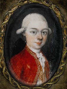 Retrato en miniatura de Wolfgang Amadeus Mozart 1756-1791, 1777 de Unbekannt