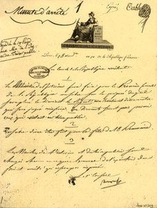 Orden ministerial sobre...un...sable para el Primer Cónsul, 10 de octubre de 1801, 1921