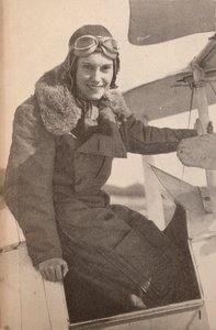 Miss Jean Batten, de Nueva Zelanda, quien en mayo de 1934 voló de Inglaterra a Australia, rompiendo el récord de Mrs. M