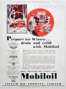Anuncio de aceite de motor Mobiloil, 1931