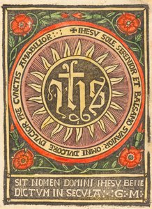 Monograma JHS en un círculo llameante, c. 1500 de Unbekannt