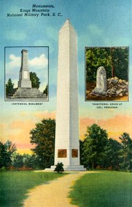 Monumentos, Kings Mountain. Parque Militar Nacional, S.C., 1942