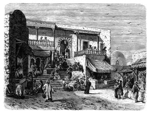 Cafetería morisca en Sidi Bou Said, Túnez, c. 1890 de Unbekannt