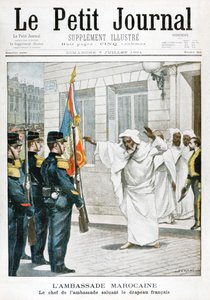 Embajada marroquí, El embajador principal saludando la bandera francesa, 1901 de Unbekannt