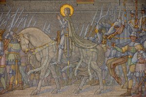 Mosaico en la basílica de Fourvière: Juana de Arco (Decote 1917), Lyon, Francia de Unbekannt