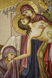 Mosaico de la muerte de Cristo en la Iglesia del Santo Sepulcro, Jerusalén, Israel de Unbekannt
