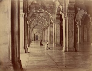 Moti Masjid: Mezquita de Perla en el Interior del Fuerte de Agra, 1860s-70s de Unbekannt