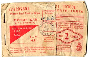 Libro de racionamiento de combustible, 1957