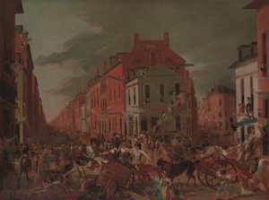 Día de mudanza en el viejo Nueva York, ca. 1827 de Unbekannt