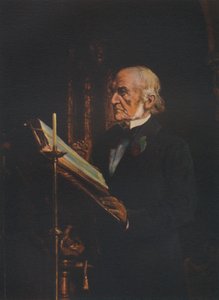 Mr Gladstone leyendo la lección en la Iglesia de Hawarden, c1890s, 1941