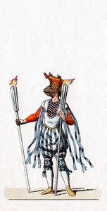 Músico, diseño de vestuario para la obra de Shakespeare, Enrique VIII, siglo XIX de Unbekannt