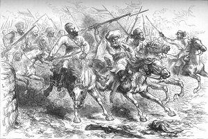 Amotinados avanzando sobre Delhi, c. 1880
