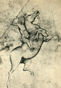 Hombre desnudo montando un caballo, principios del siglo XV, 1943 de Unbekannt