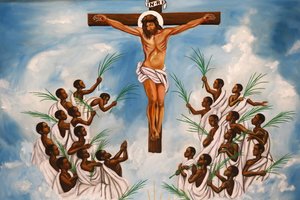 Santuario de los mártires católicos de Namugongo, Kampala. Fresco de la iglesia, Kampala, Uganda de Unbekannt