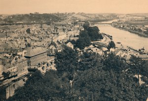 Namur. Vista de la Ciudad y Confluencia de Sambre y Mosa, c. 1900 de Unbekannt
