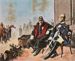 Napoleón III y Bismarck en la cabaña del tejedor en Donchery, 2 de septiembre de 1870, 1936 de Unbekannt