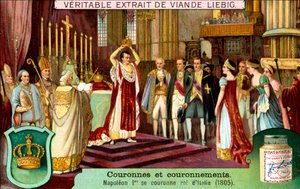 Napoleón I se corona Rey de Italia en 1805, c1900 de Unbekannt
