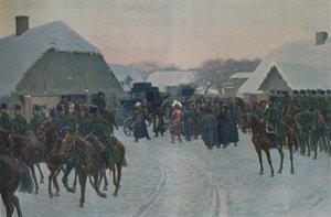 Napoleón dejando el ejército francés en Smorgoni