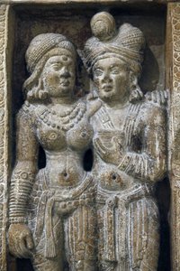 Museo Nacional de India, Delhi. Pareja amorosa. Sunga. Siglo II. Amin, Haryana. Piedra. Detalle. India de Unbekannt