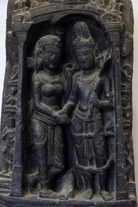 Museo Nacional de India, Delhi. Boda de Shiva y Parvati. Pala de Unbekannt
