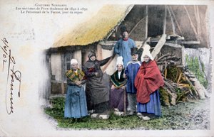Traje típico de Pont Audemer, Normandía, 1902 de Unbekannt