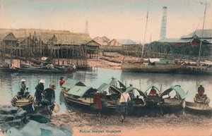 Sampán nativo Singapur, c. 1910