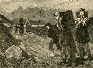 Nativos yendo por turba, 1898 de Unbekannt