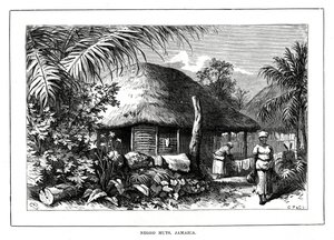 Cabañas de negros, Jamaica, siglo XIX de Unbekannt