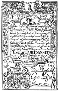 Dinero de papel de Nueva Inglaterra, 1743 c1880 de Unbekannt