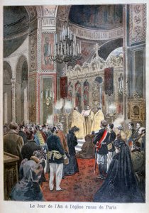 Día de Año Nuevo en la iglesia rusa en París, 1894 de Unbekannt