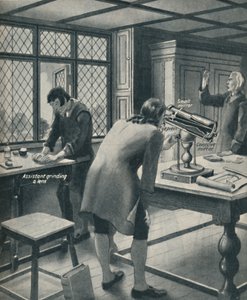 Newton inventa un nuevo telescopio, c1934