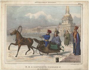Nicolás I de Rusia en un trineo de Unbekannt