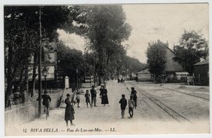 Normandía, Calvados (14), Ouistreham: vista de la calle de Luc sur Mer en Riva Bella - Postal finales del siglo XIX-principios del XX de Unbekannt