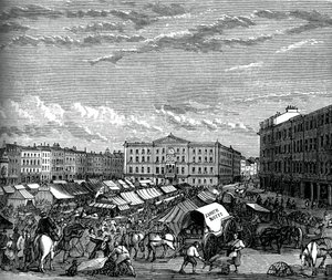 Plaza del mercado de Nottingham, c1880 de Unbekannt