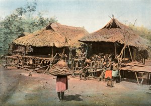 Nueva Guinea. Karapuna. Aldea indígena, Papúa Nueva Guinea. Karapuna. Aldea nativa, 1900 de Unbekannt