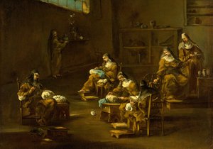 Monjas trabajando de Unbekannt