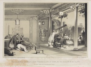 Observando un eclipse en China, c. 1836 de Unbekannt