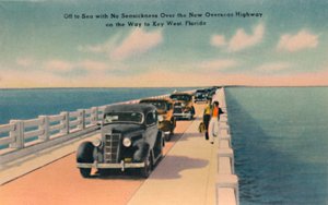 Al mar sin mareo, Nueva Carretera de Ultramar a Key West, Florida, c1940s de Unbekannt