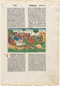 Ofrenda del Cordero Pascual de la Biblia alemana publicada por Anton Koberger, Núremberg, 1483 de Unbekannt