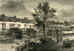 Casas antiguas en London Street, Dockhead, alrededor de 1810, c1878