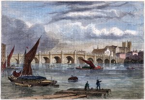 Antiguo Puente de Westminster en 1754 de Unbekannt