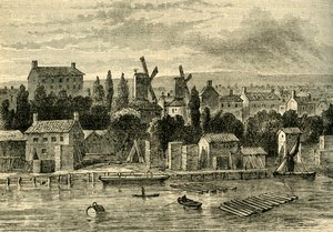 Viejos Molinos de Viento en Lambeth, alrededor de 1750, c1878 de Unbekannt